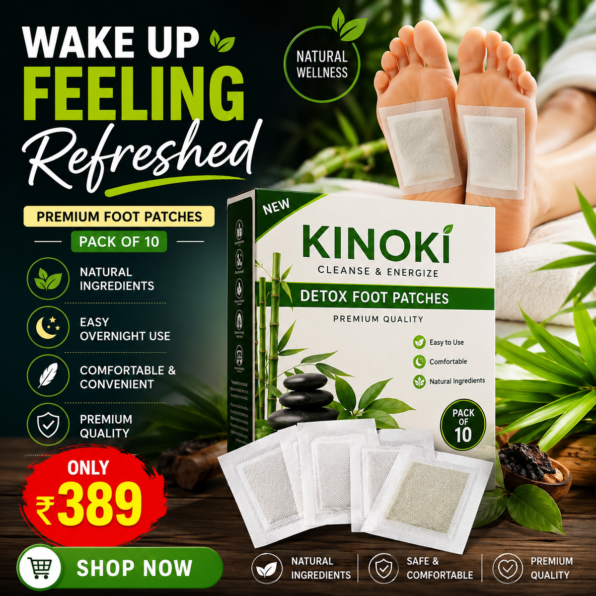 Foot Pads - Kinoki Detox Foot Patches (Pack of 10)